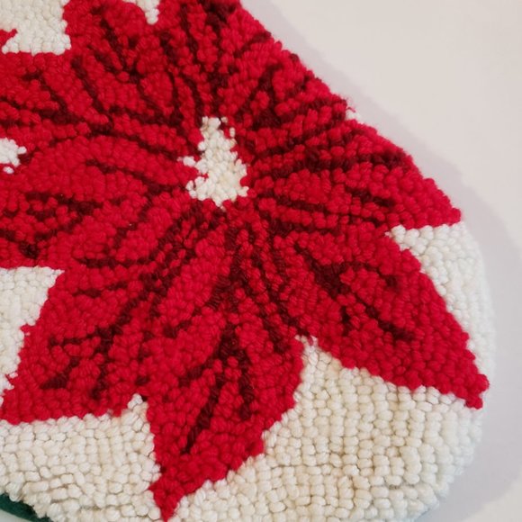 Vintage Christmas stocking poinsettia red green Country Living Collection - Picture 3 of 11